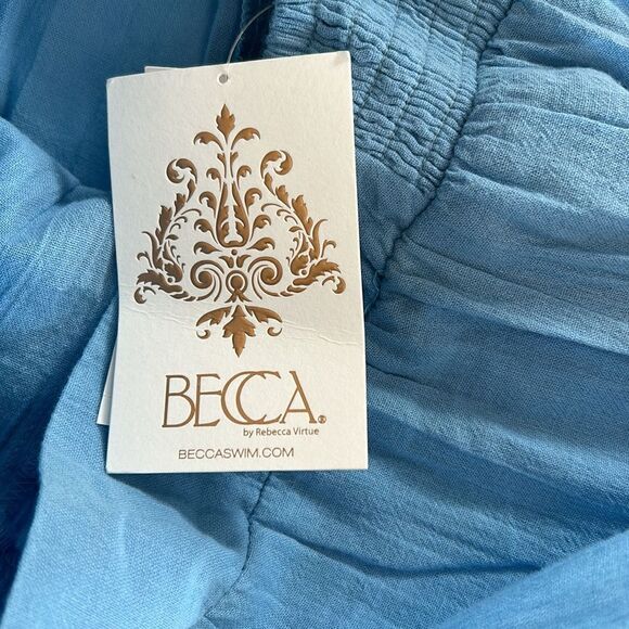Becca Women's Gauzy Smocked Waist Pants, Swim coverup, Coastline, Small, NWT - Picture 9 of 10
